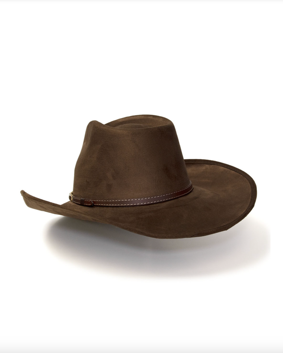 Suede Western Pinch Front Hat