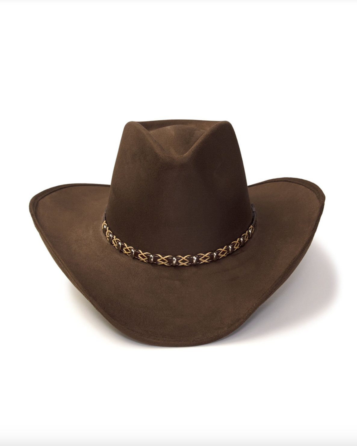 Suede Western Pinch Front Hat