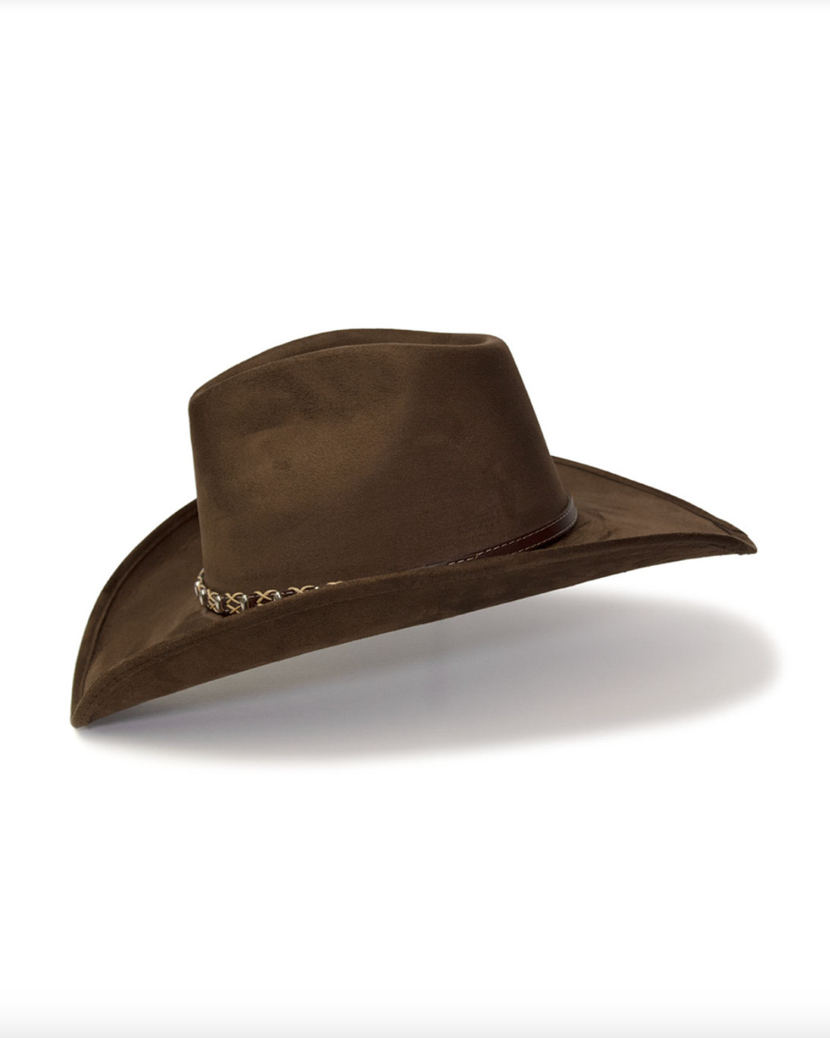 Suede Western Pinch Front Hat