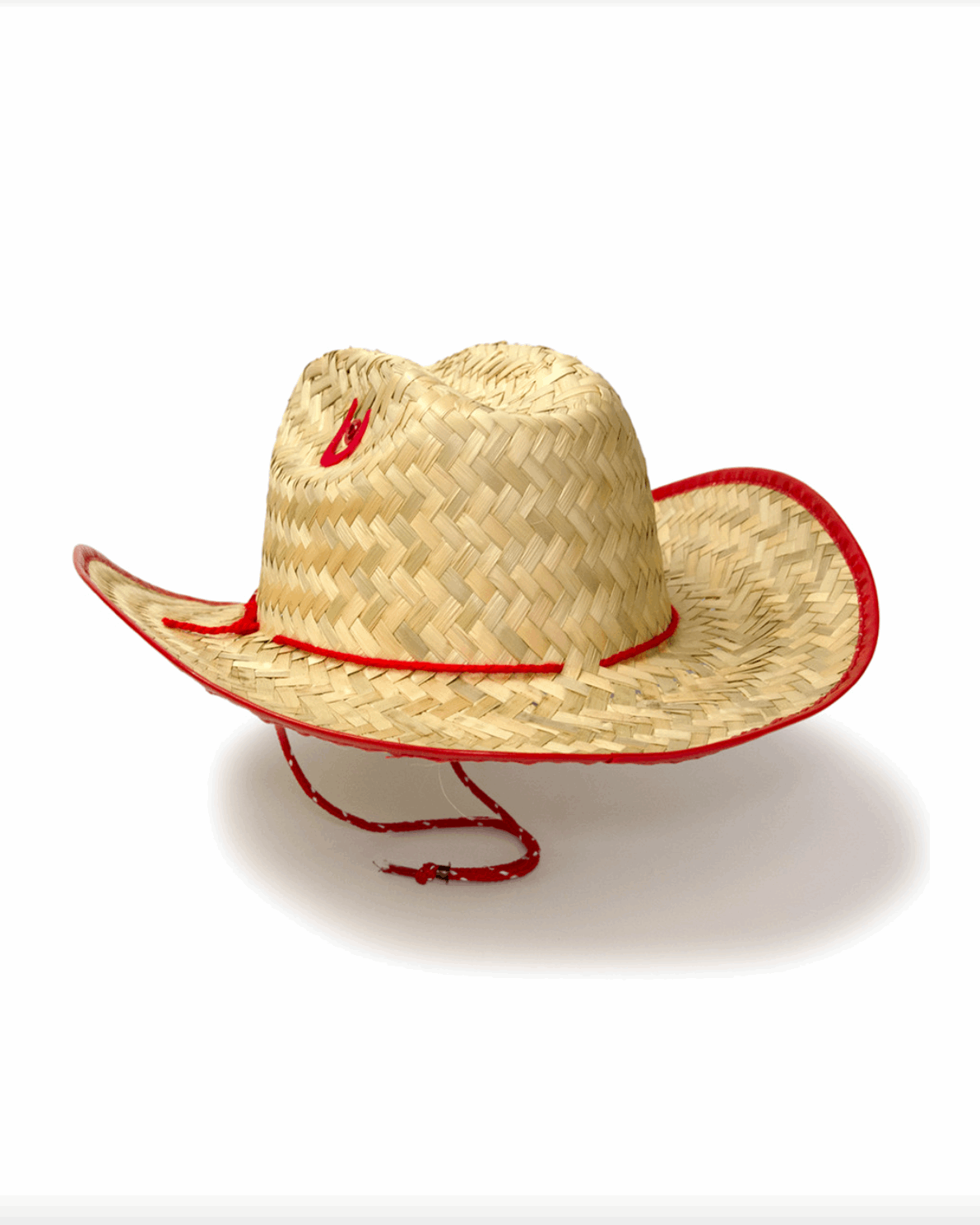 Kids Straw Sheriff Hat - RED