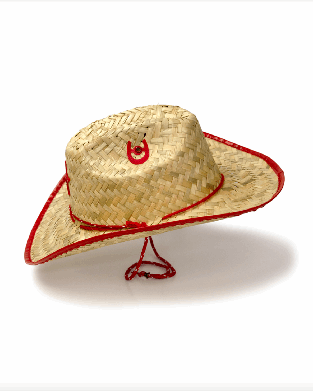 Kids Straw Sheriff Hat - RED