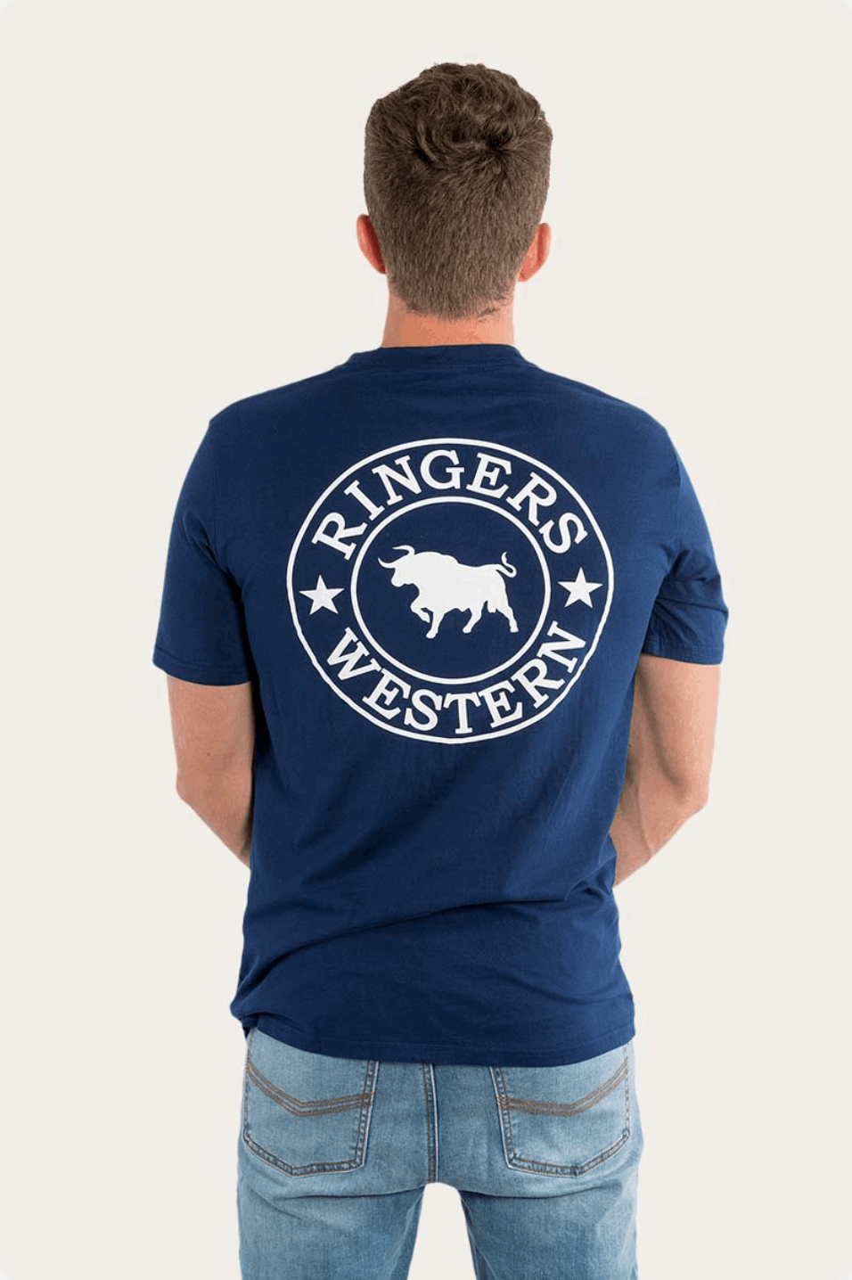 Ringers Western: Mens Signature Bull Tee - NAVY