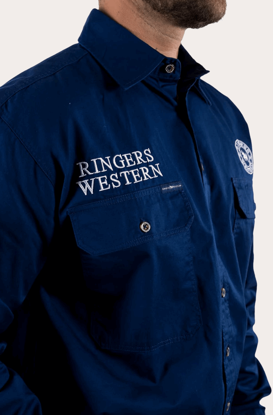 Ringers Western: Mens Hawkeye Work Shirt - Navy