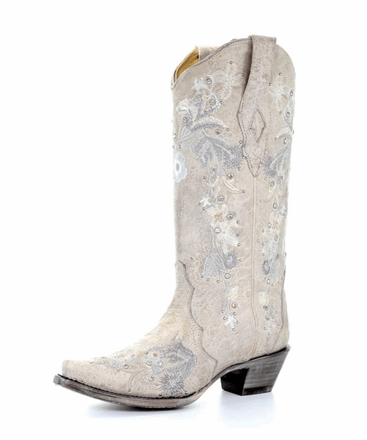 Corral: Ladies White Floral & Crystals