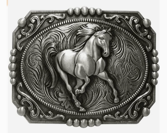 Western Horse Belt Buckle