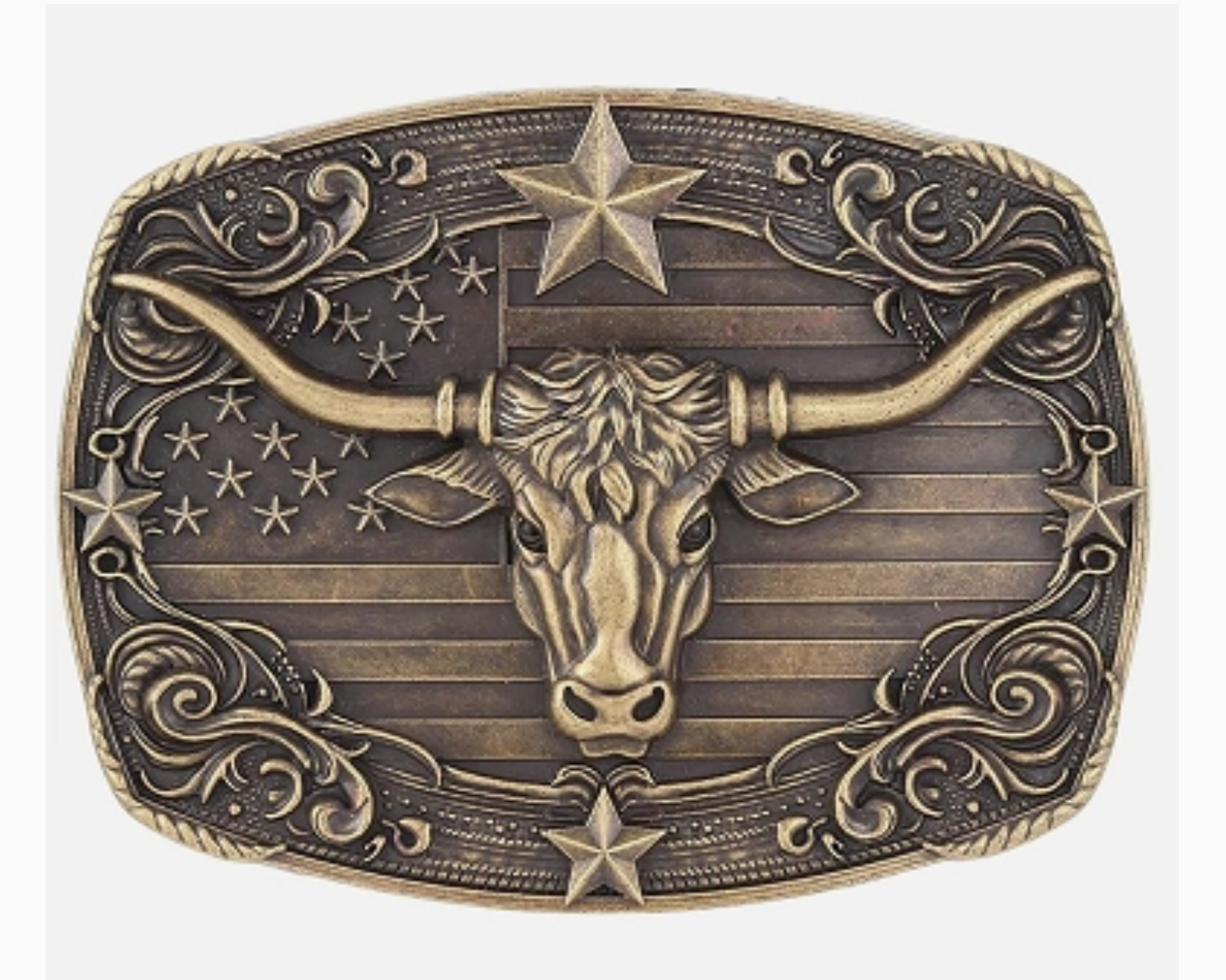 Western Longhorn Belt Buckle