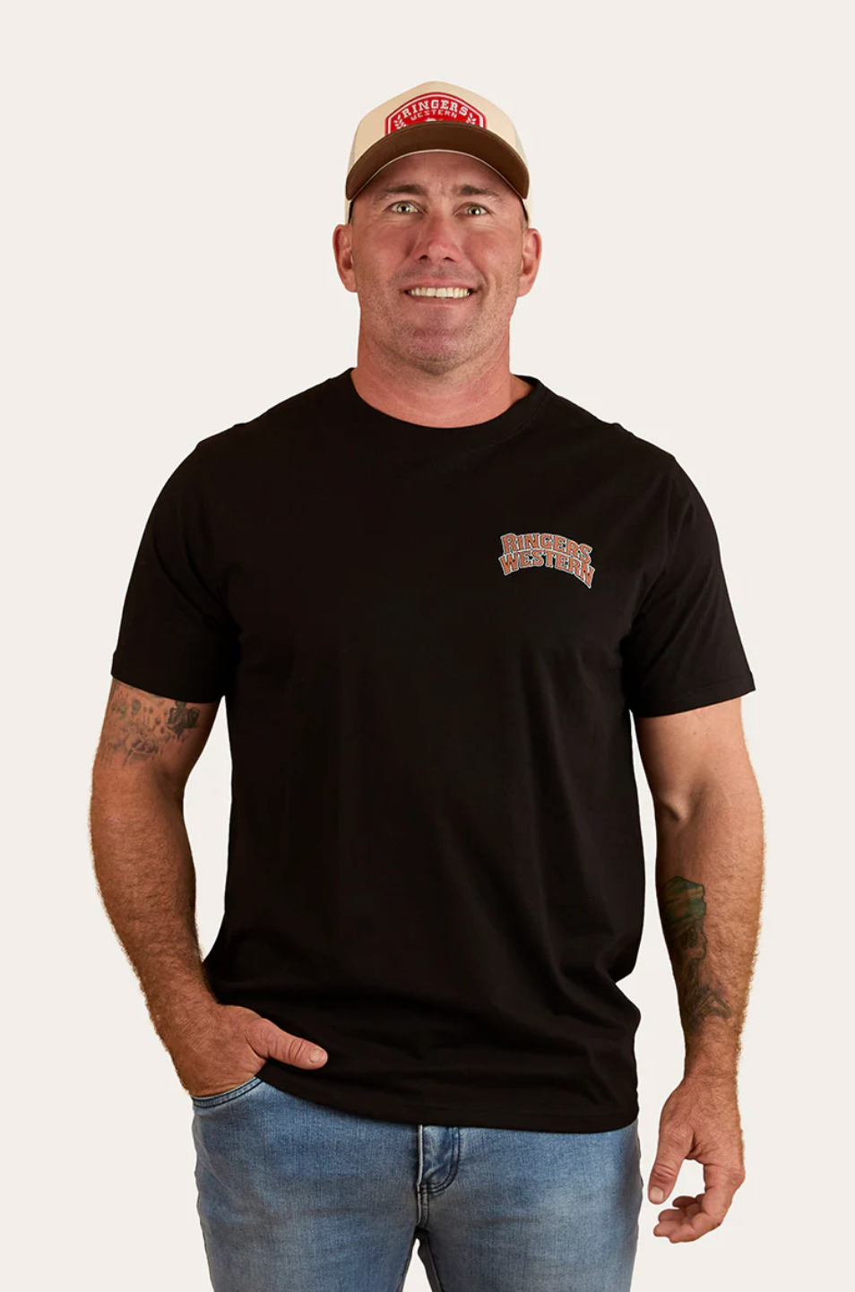 Ringers Western Mens "Do No Harm Take No Bull" cotton Tee - Texas Western New Zealand
