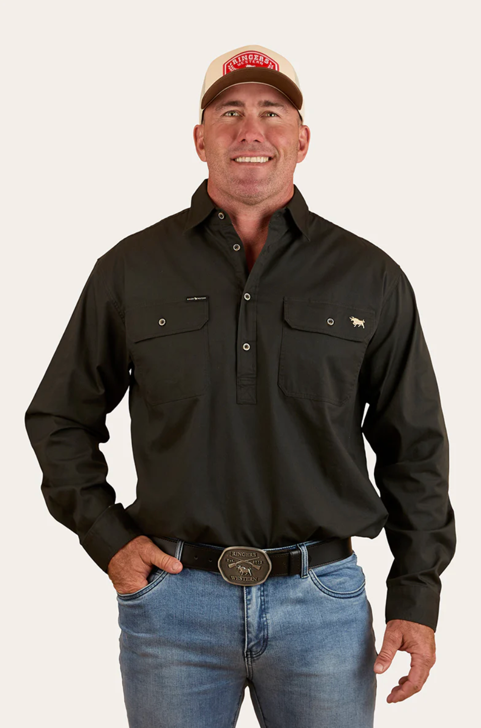 Ringers Western: Mens Condor 1/2 Button Work Shirt