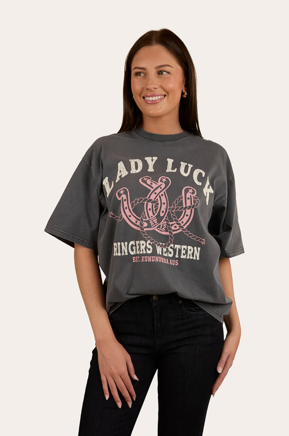 Ringers Western: Womans Lady Luck Oversized Tee