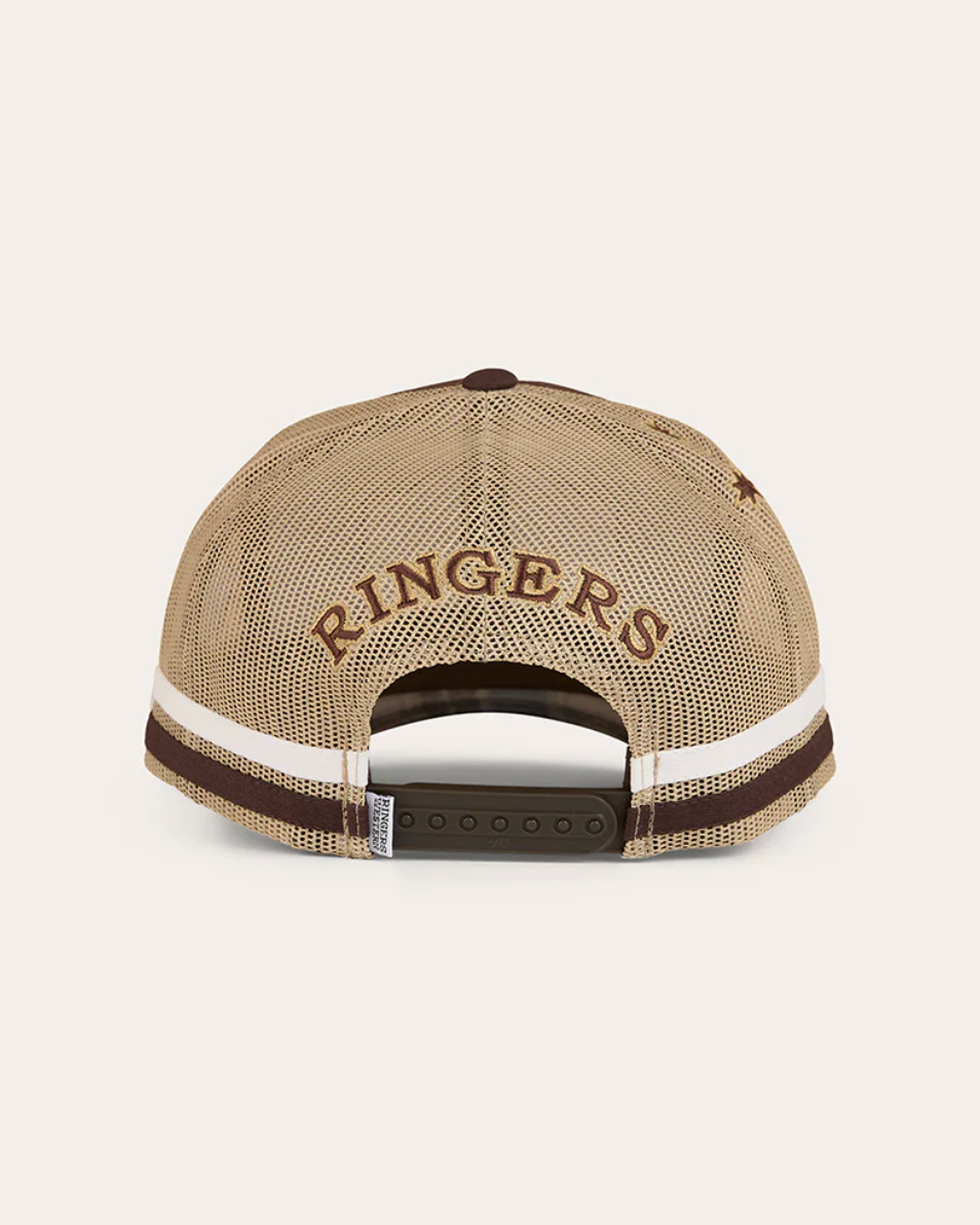 Beige cap with 'Ringers' logo on a beige background