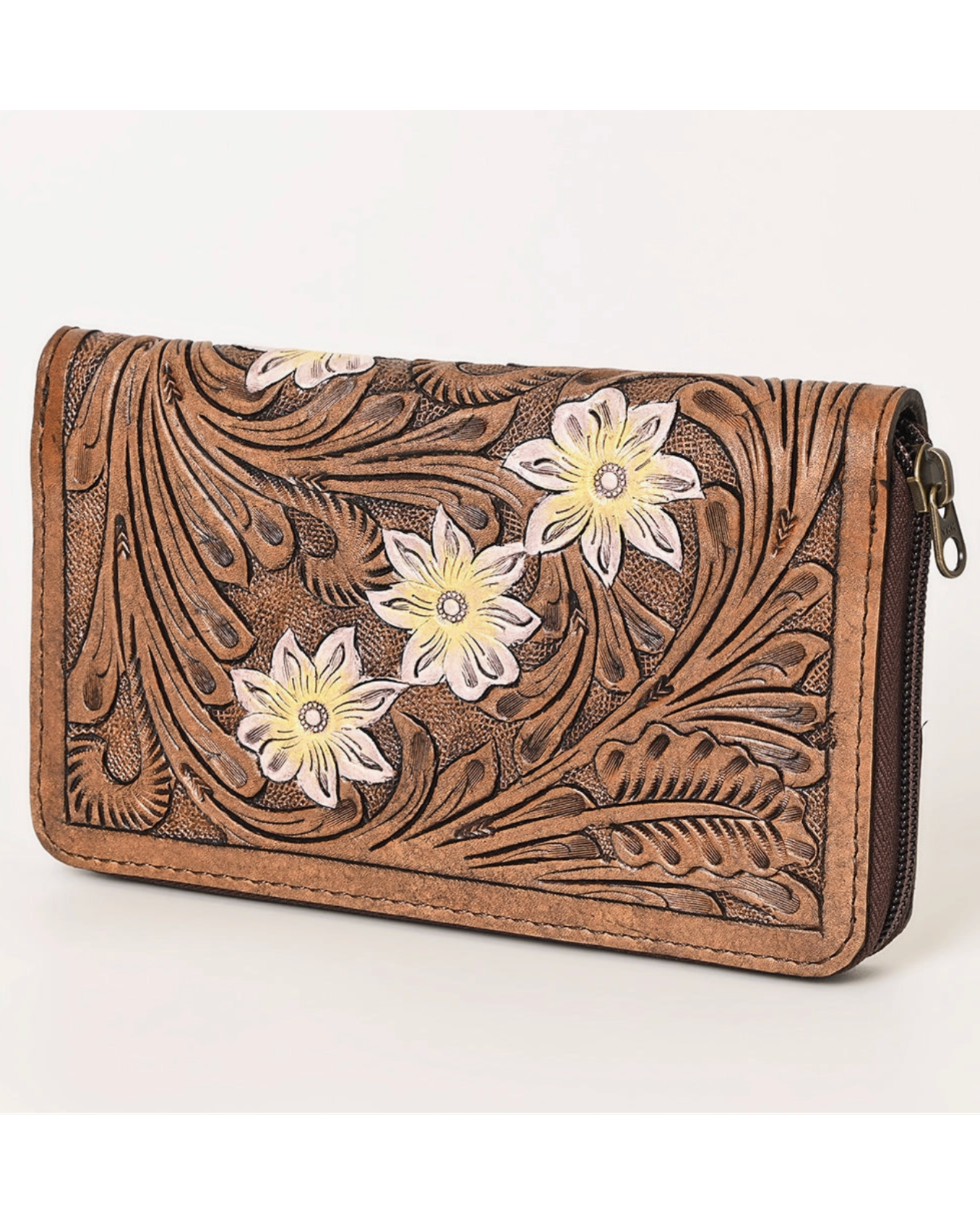 O'HLAY: Floral Tooled Lether Wallet
