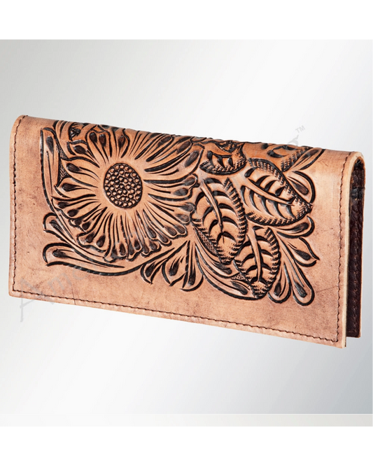 O'HLAY: Floral Tooled Leather Wallet