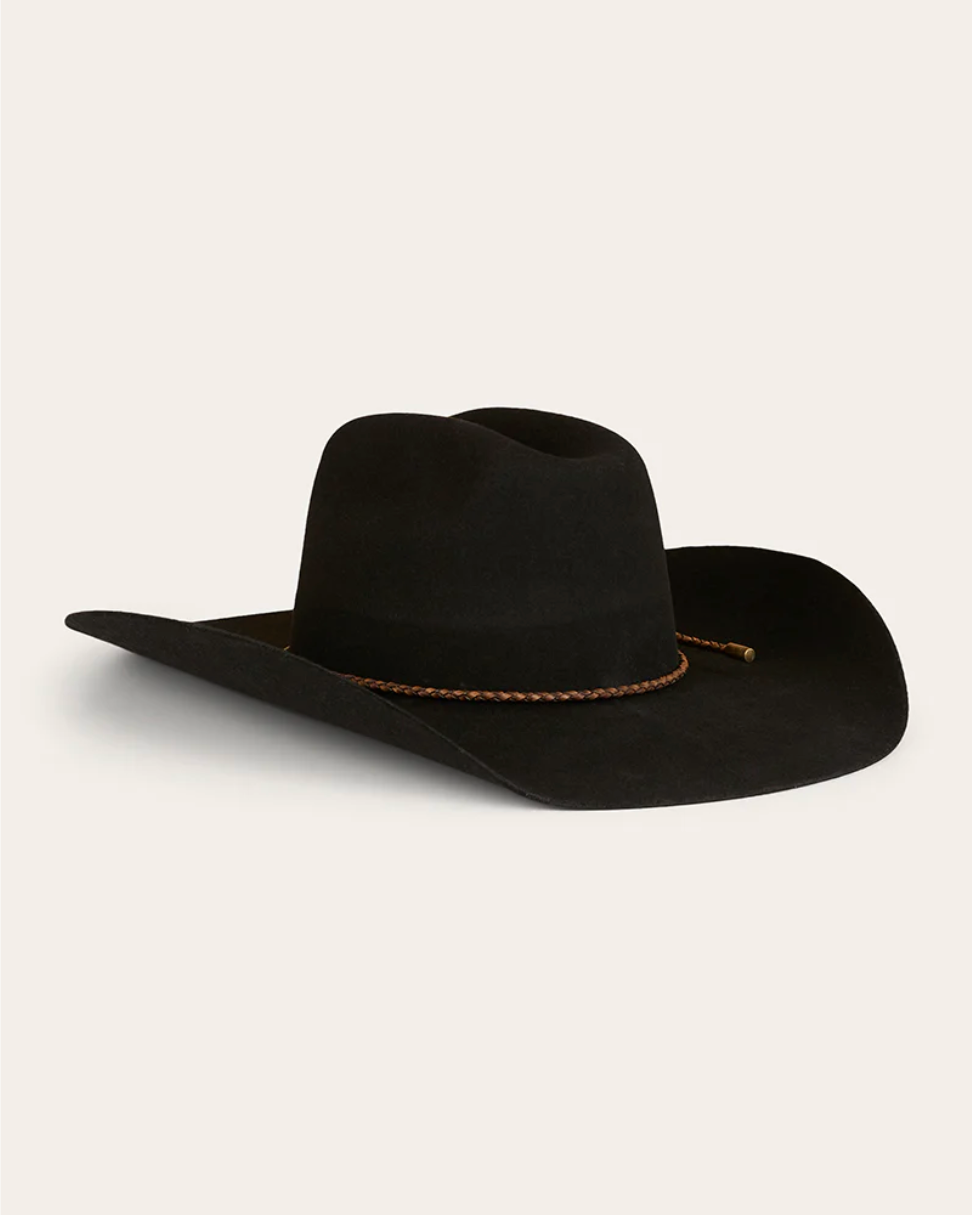 Ringers Western Black Merino Wool Felt Cowboy Hat