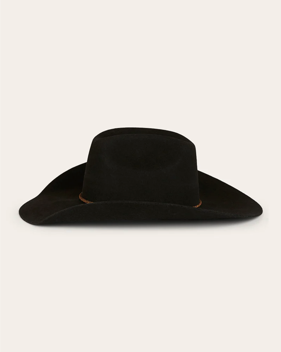 Ringers Western Black Merino Wool Felt Cowboy Hat