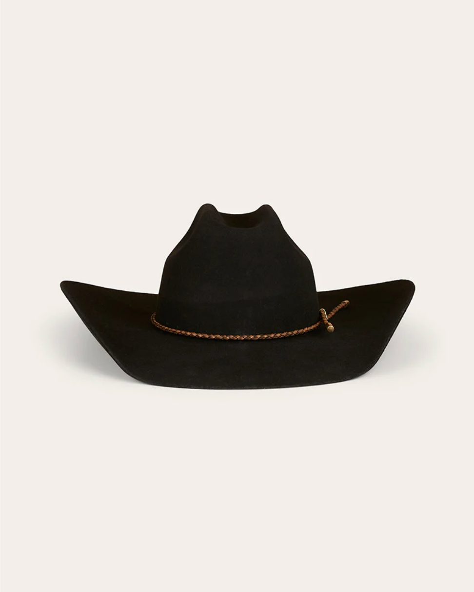 Ringers Western Black Merino Wool Felt Cowboy Hat