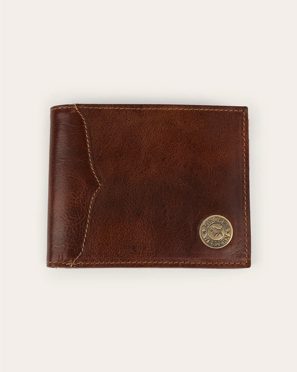 Ringers Western: "Toro Grande" Genuine Leather Wallet in the colour Cognac featuring a small Ringers Western Logo on the Back - Texas Western New Zealand