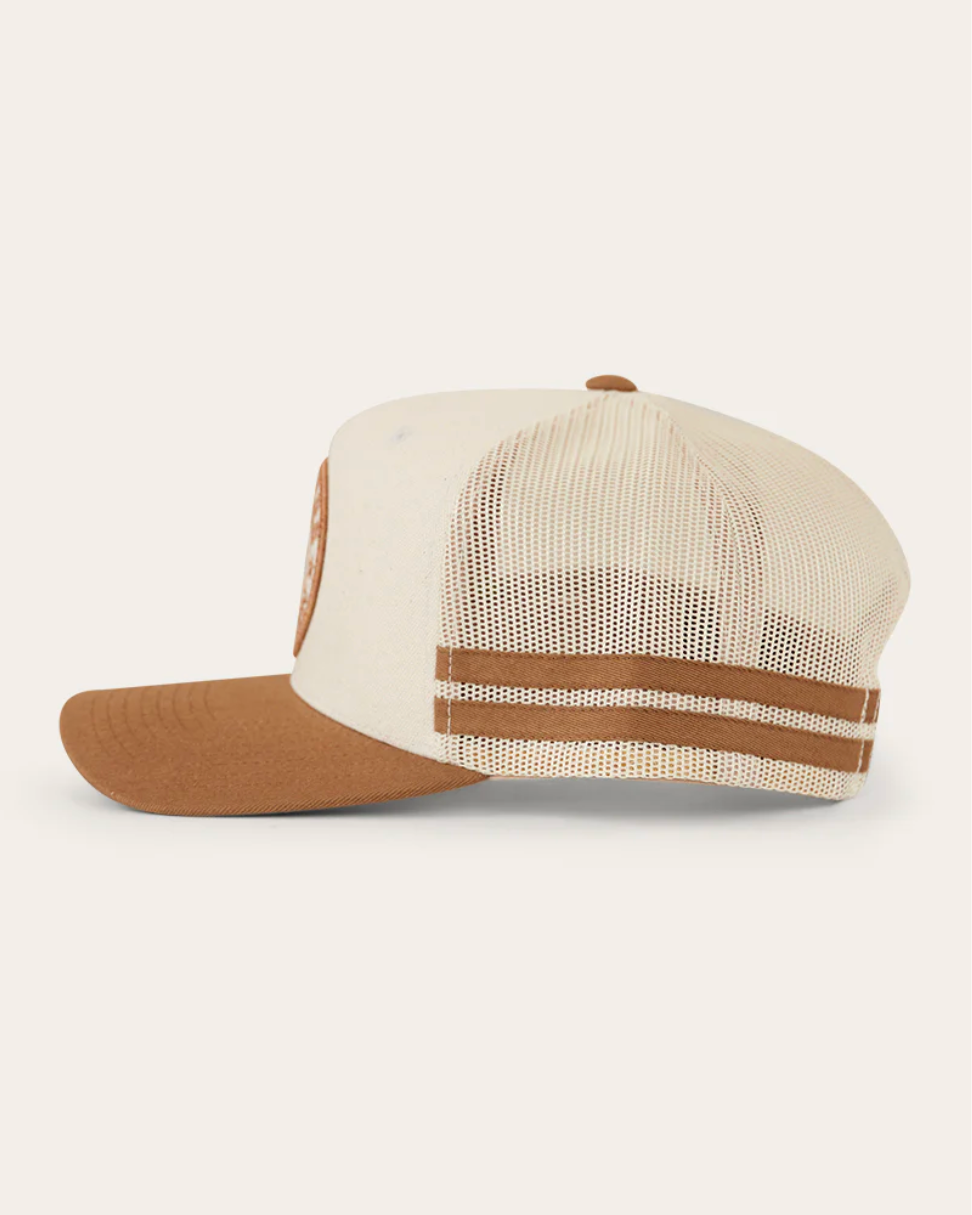 Ringers Western: Beige/Clay Trucker Cap with Embroidery and stripe details - Texas Western New Zealand
