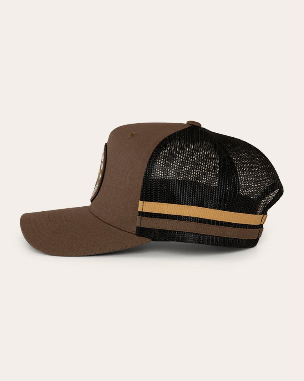 Ringers Western: McCoy Trucker Cap in Chocolate with Signature Bull Embroidery on the front - Texas Western New Zealand