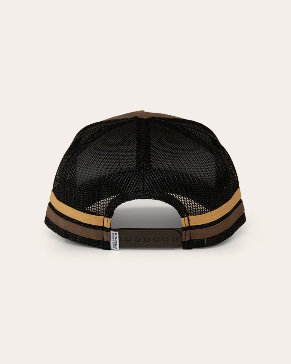 Ringers Western: McCoy Trucker Cap in Chocolate with Signature Bull Embroidery on the front - Texas Western New Zealand