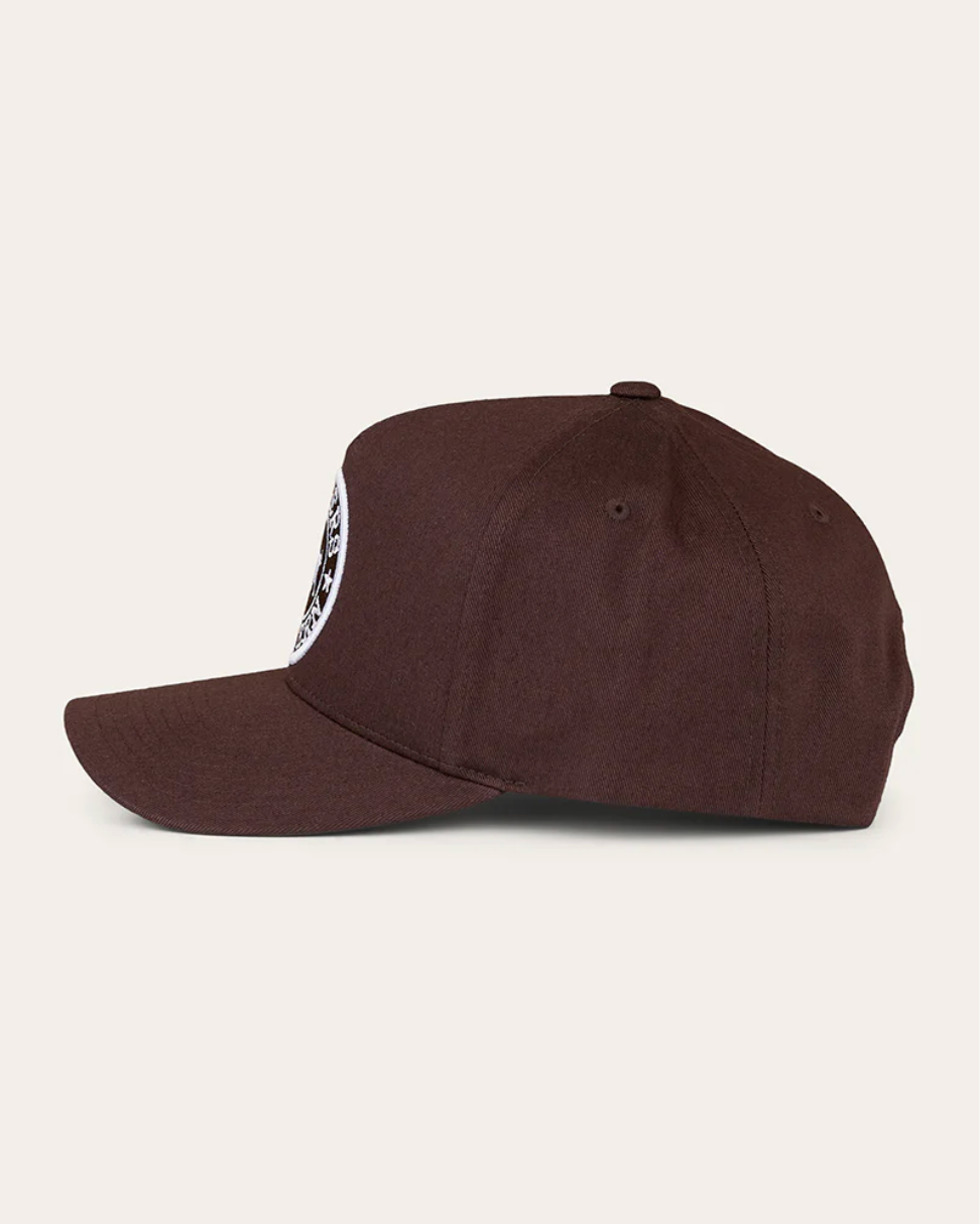 Ringers Western: Baseball Cap in the colour Chocolate with white Embroidery of the signature bull logo - Texas Western New Zealand 