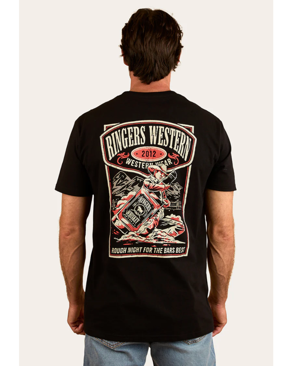 Ringers Western "Bars Best" Men's Stock Fit cotton T-Shirt - Black - Texas Western