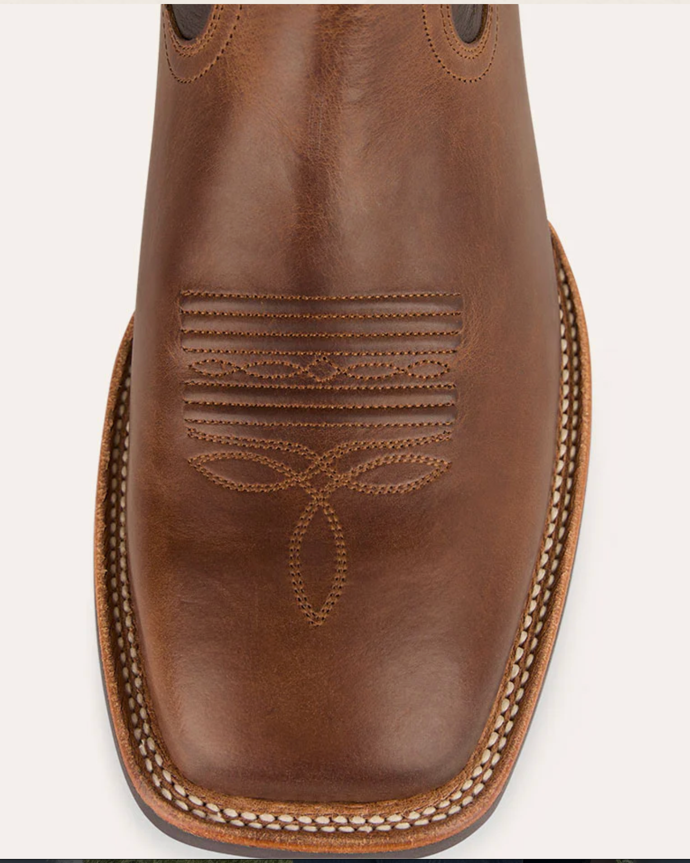 Ringers Western: Mens "Longreach" Square Toe Leather Cowboy Boots in Brown/Mocha with Western Stitching and Rubber Soles - Texas Western New Zealand
