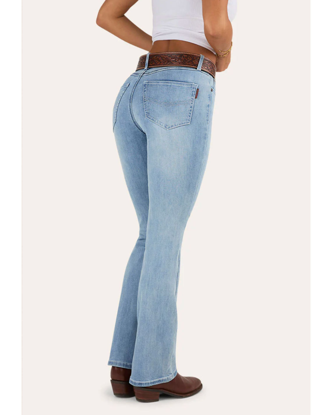 Ringers Western: Woman's "Katherine" Cowgirl Bootcut Jeans in Light Blue - Texas Western New Zealand