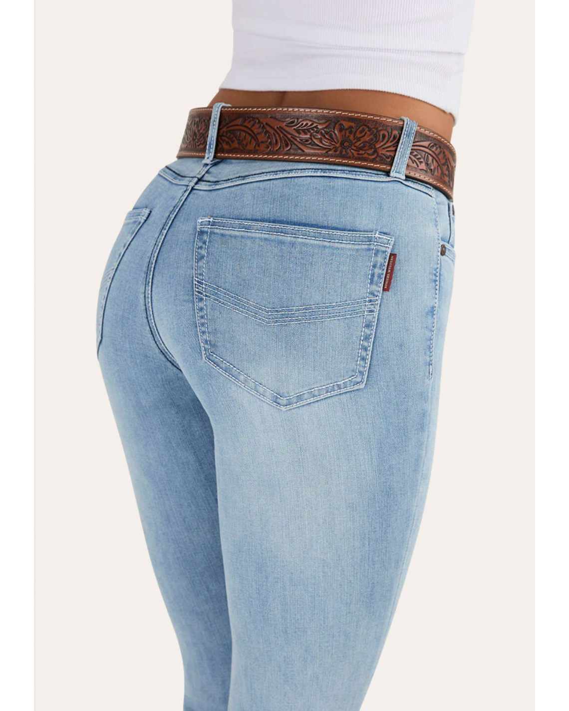 Ringers Western: Woman's "Katherine" Cowgirl Bootcut Jeans in Light Blue - Texas Western New Zealand