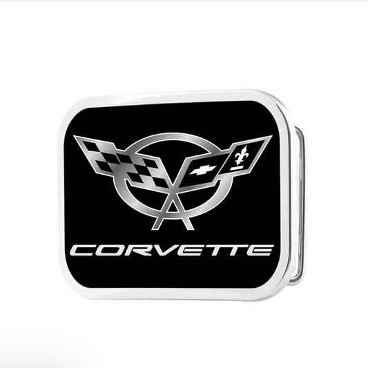 Western Express: Brushed Silver Belt Buckle with the Corvette Logo - Texas Western New Zealand 
