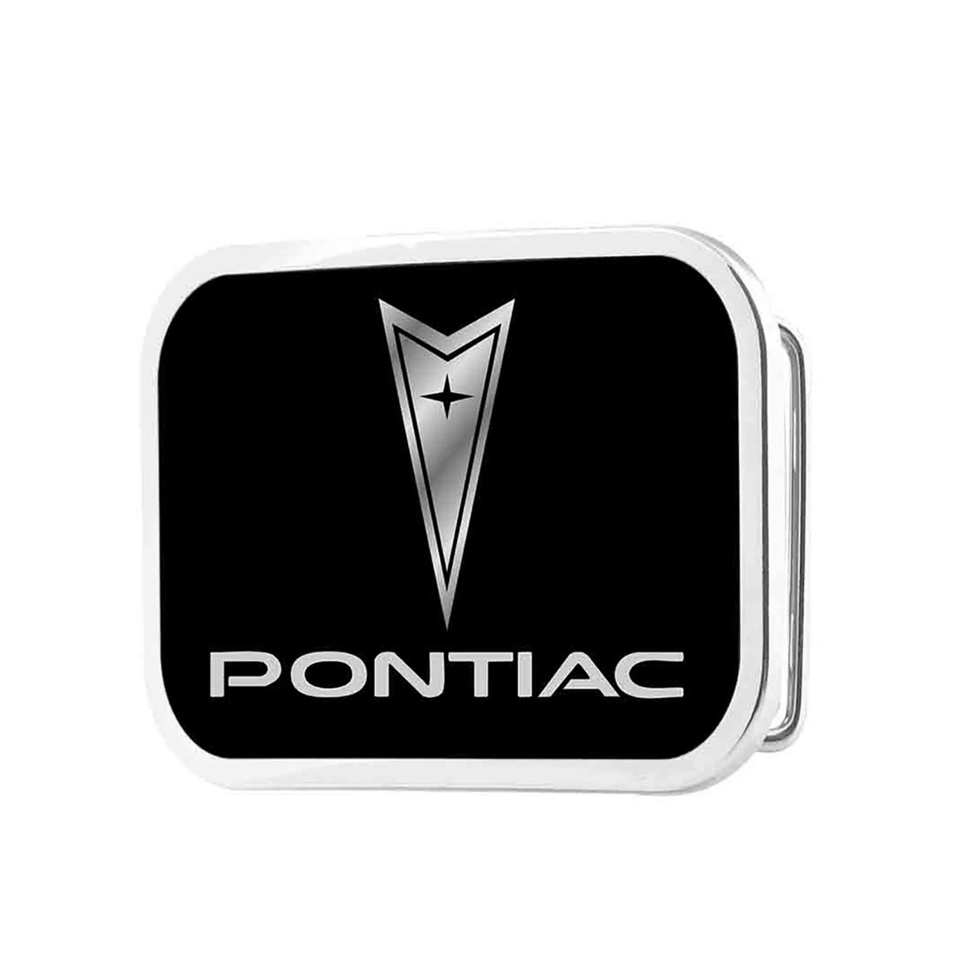 Western Express: Brushed Silver Belt Buckle with Pontiac logo in black and silver - Texas Western New Zealand 