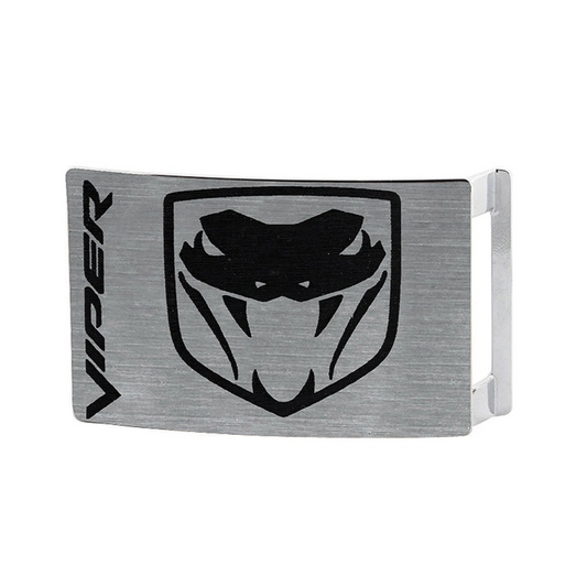 Western Express: Brush Silver "Viper" Belt Buckle with a logo and 'Viper' branding -  Texas Western New Zealand