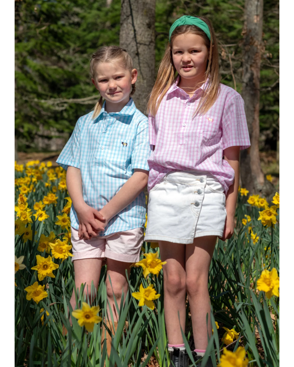 Luvabull: Kids/Girls 100% cotton "Pippa" Short Sleeve Shirt in pink check - Texas Western New Zealand