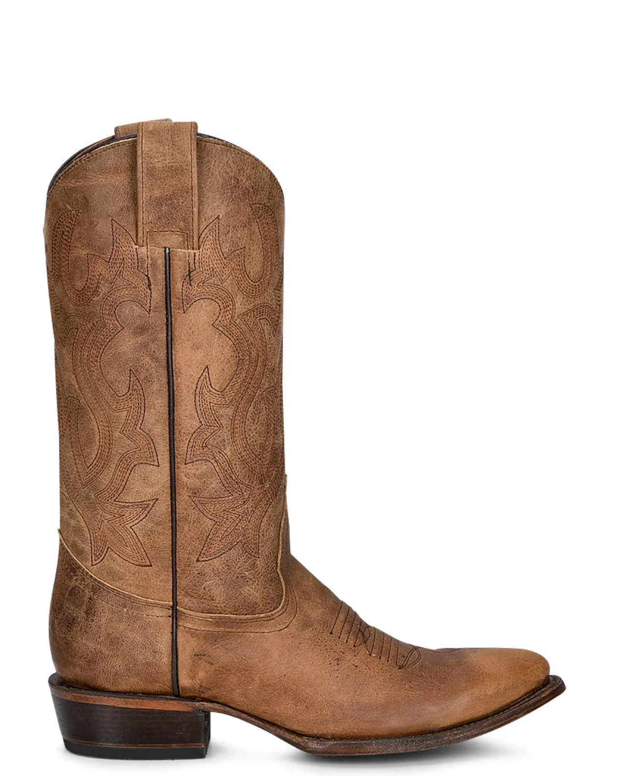 Circle G: Men's Embroidery Round Toe Leather Cowboy Boots in the colour tan with western embroidery - Texas Western New Zealand