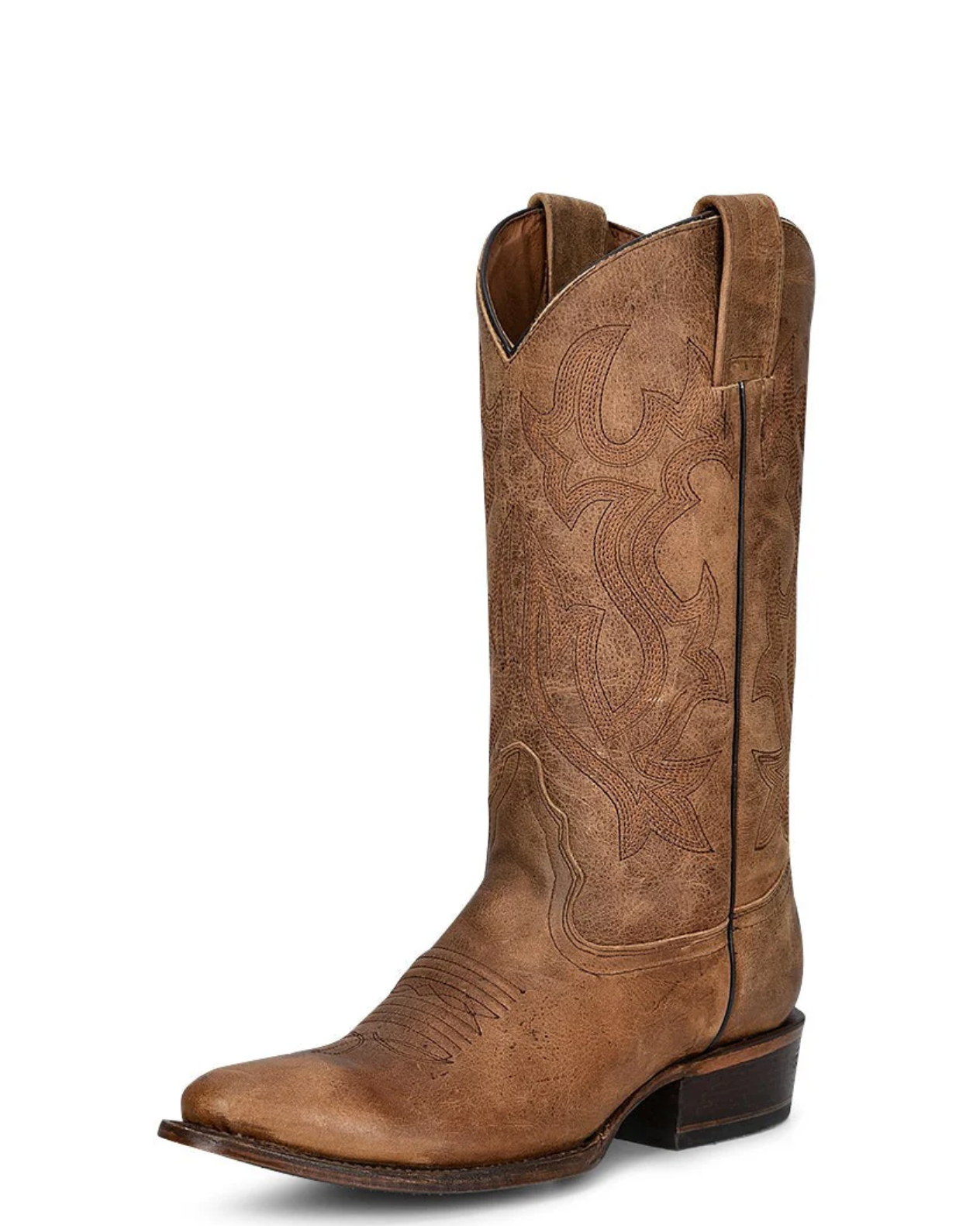 Circle G: Men's Embroidery Round Toe Leather Cowboy Boots in the colour tan with western embroidery - Texas Western New Zealand