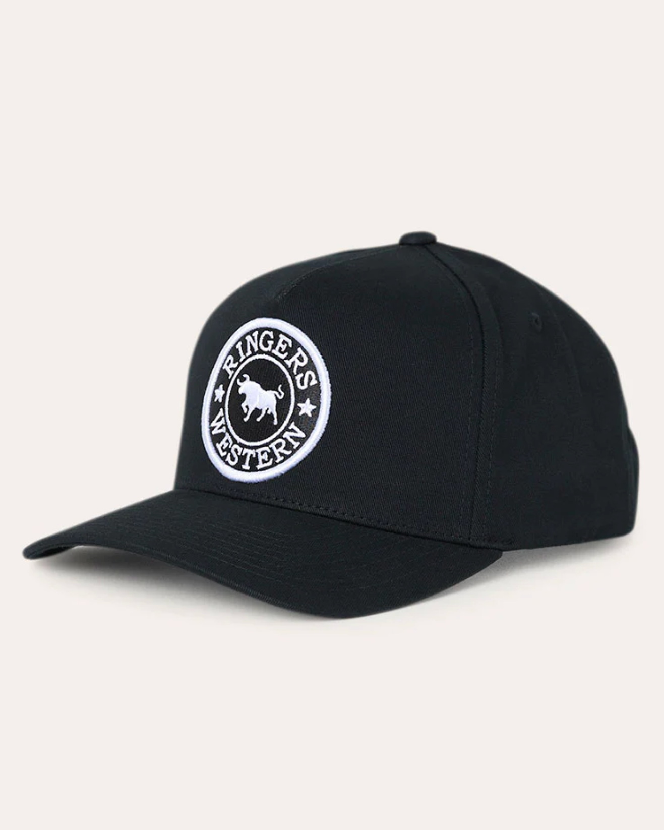 Ringers Western: Grover Baseball Cap in Black with the signature bull embroidery - Texas Western New Zealand