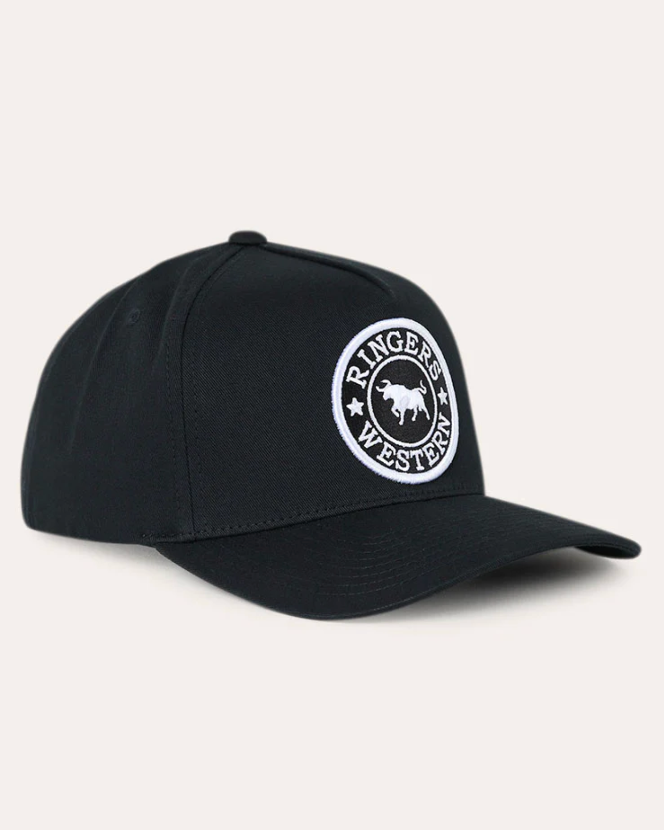 Ringers Western: Grover Baseball Cap in Black with the signature bull embroidery - Texas Western New Zealand