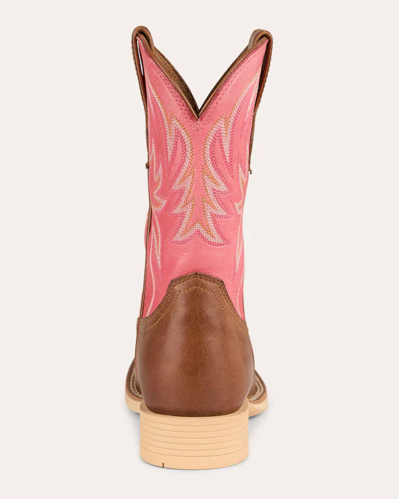 Ringers Western: Kids Leather Longreach Cowboy Boots in Pink and Brown with western stitching - Texas Western New Zealand