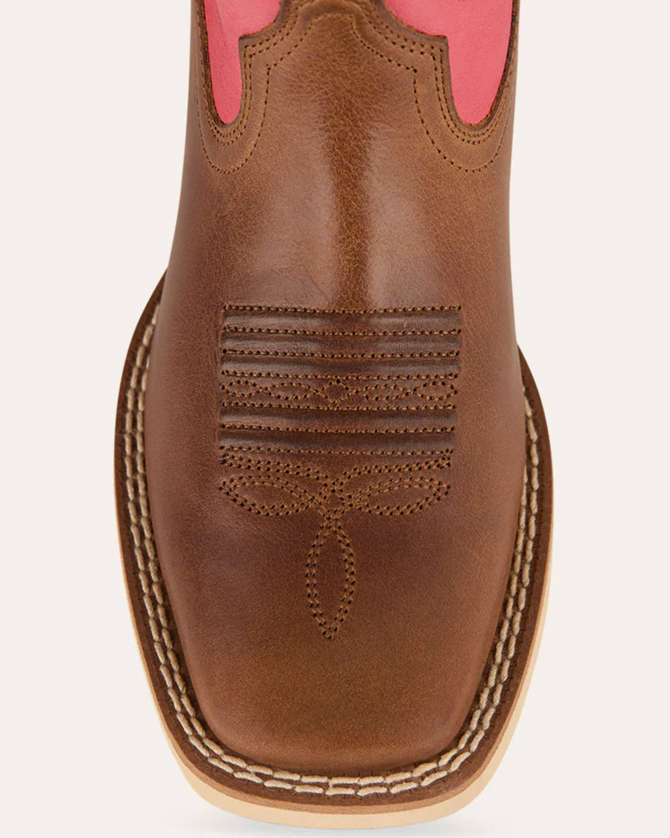 Ringers Western: Kids Leather Longreach Cowboy Boots in Pink and Brown with western stitching - Texas Western New Zealand