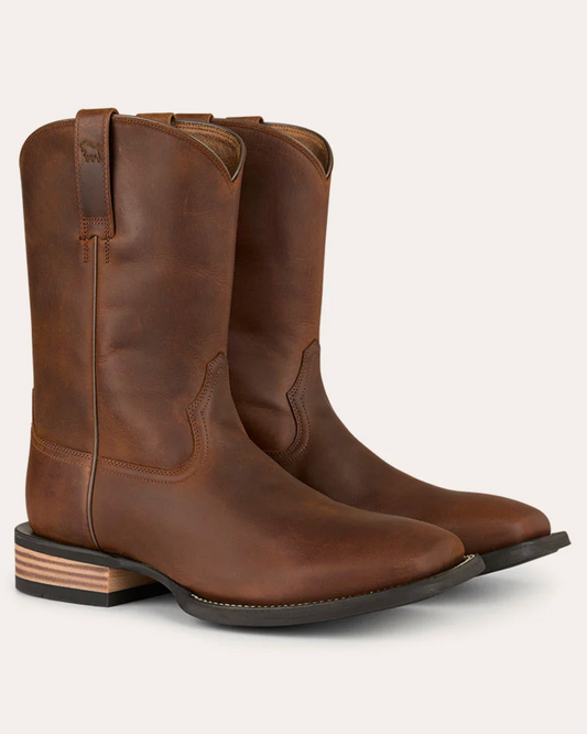 Ringers Western: Roper Square Toe Mens Leather Cowboy Boots - Texas Western New Zealand