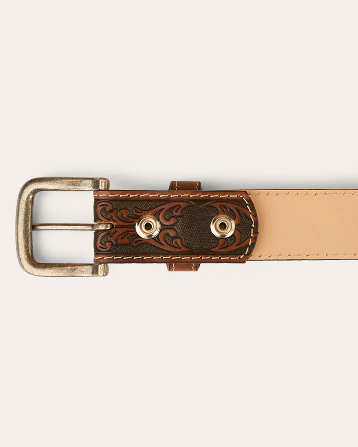Ringers Western: Eldorado Leather Belt with Western Stitching - Texas Western New Zealand