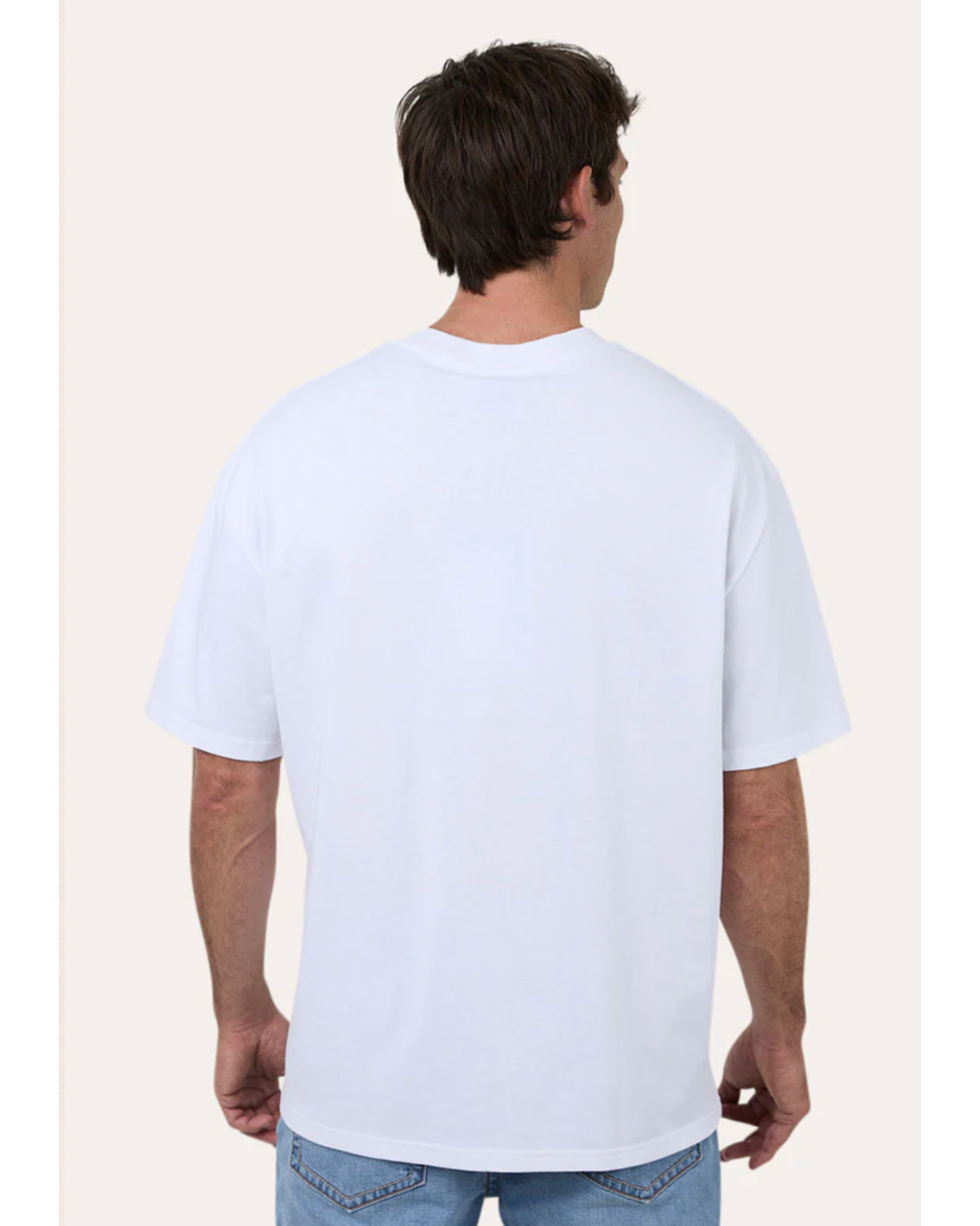 Ringers Western: Men's White Cotton Tee with a "rodeo graphic" on the front. Box Fit Tee 