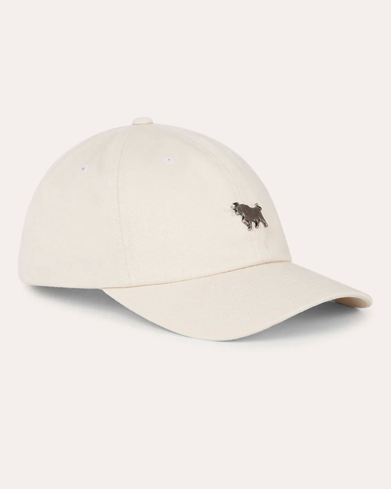 Ringers Western 100% Cotton cream baseball cap with a small brass bull on the front - Texas Western New Zealand