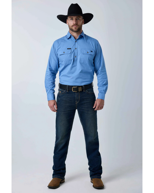 Ringers Western: Blaze Mens Relaxed Bootleg Jeans in dark blue - Texas Western New Zealand