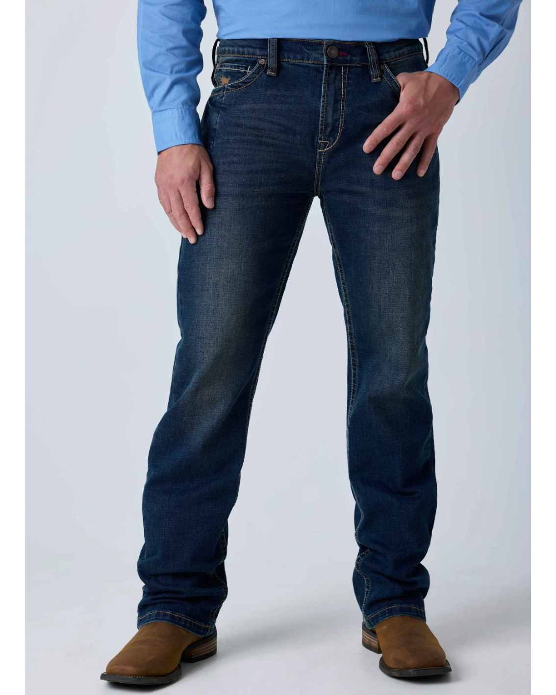 Ringers Western: Blaze Mens Relaxed Bootleg Jeans in dark blue - Texas Western New Zealand