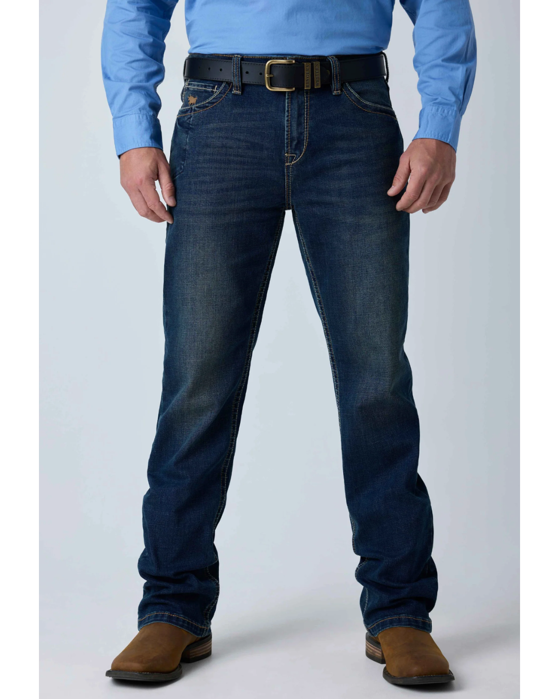 Ringers Western: Blaze Mens Relaxed Bootleg Jeans in dark blue - Texas Western New Zealand