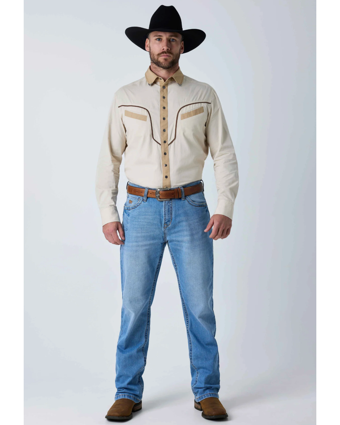 Ringers Western: Blaze Mens Relaxed Bootleg Jeans in Light Blue - Texas Western New Zealand