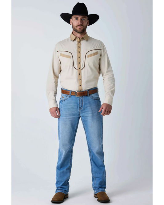 Ringers Western: Blaze Mens Relaxed Bootleg Jeans in Light Blue - Texas Western New Zealand