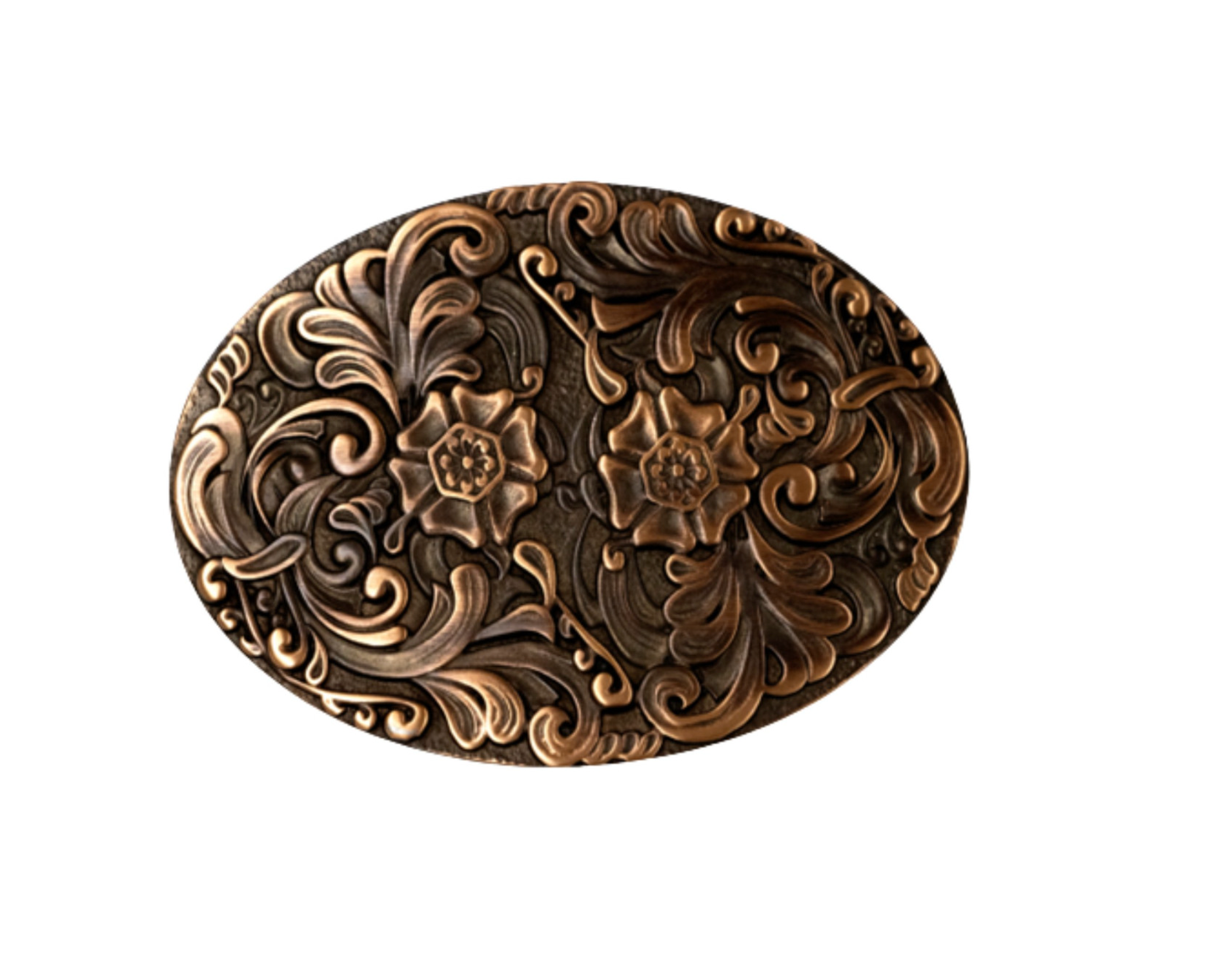 Floral Vintage Copper Western Belt Buckle - Texas Western New Zealand