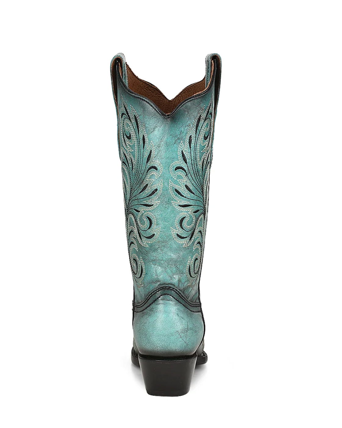 Circle G: Womans Leather Snip Toe Cowboy Boots in the colour Turquoise with black western stitching - Texas Western New Zealand