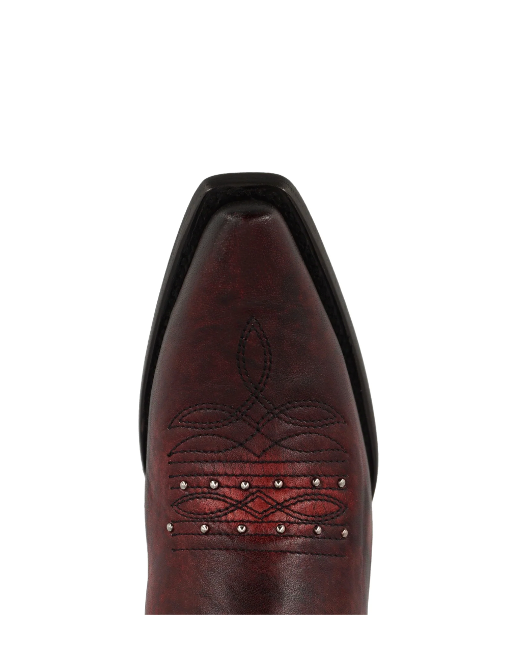 Circle G: Womans Snip Toe Leather Cowboy Boots with western Embroidery & Studs  in the colour Wine/dark red - Texas Western Apparel New Zealand